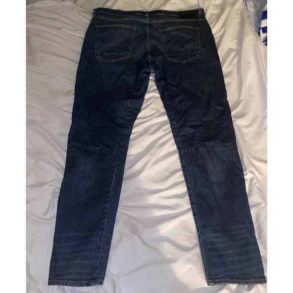HUDSON Bow Legged Denim Jeans Men Size 38 Tapped Bagged Blue M726DPP - Picture 6 of 14